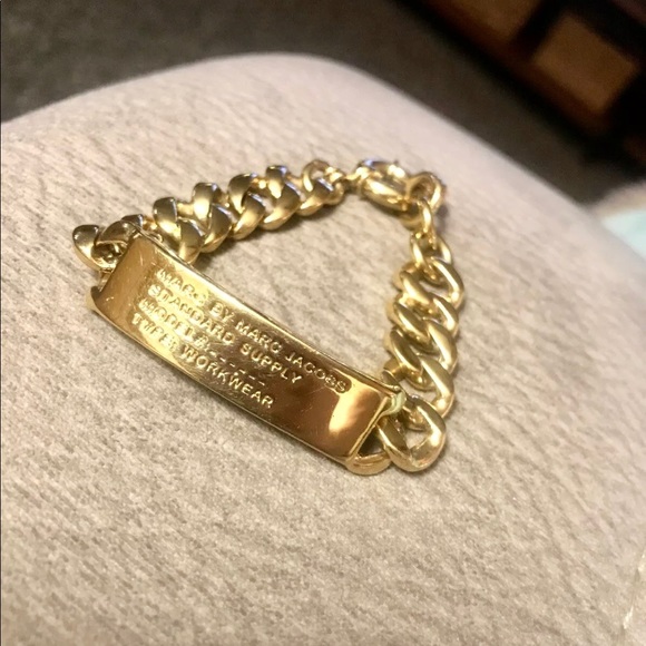 Marc By Marc Jacobs Jewelry - Marc by Marc Jacobs Gold ID Chain Link Bracelet